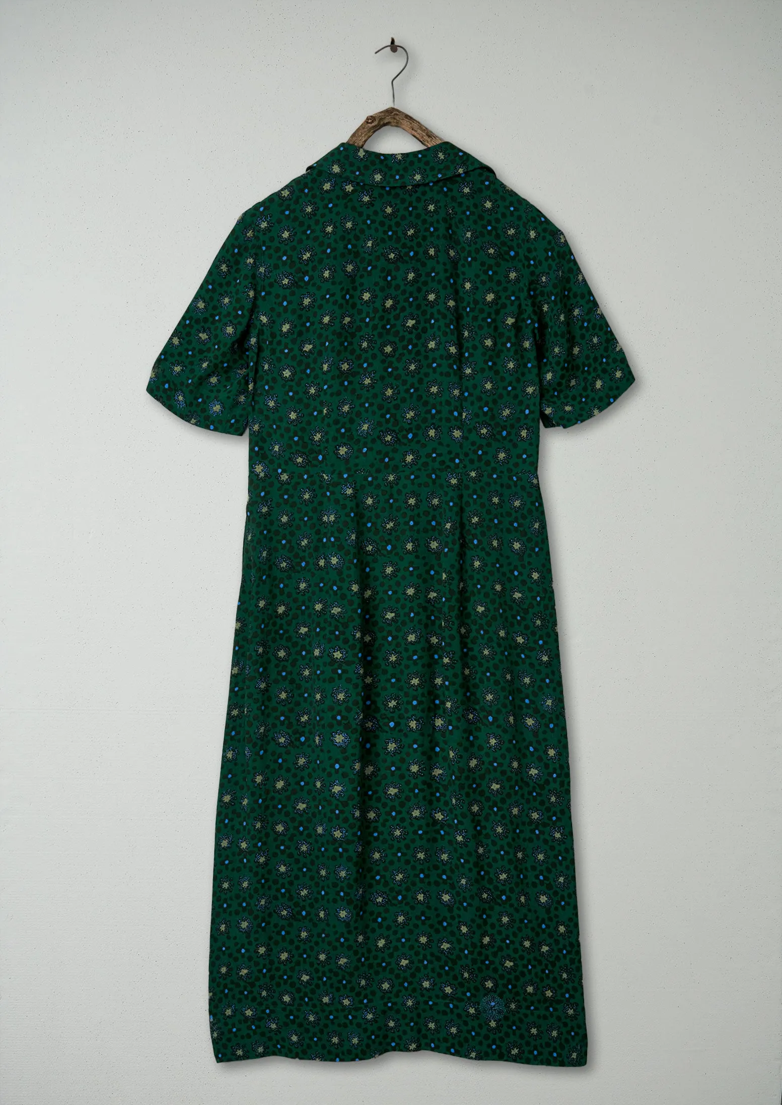 Renewed Dotty Print Crepe Shirt Dress Size 6 (90) | Posy Green