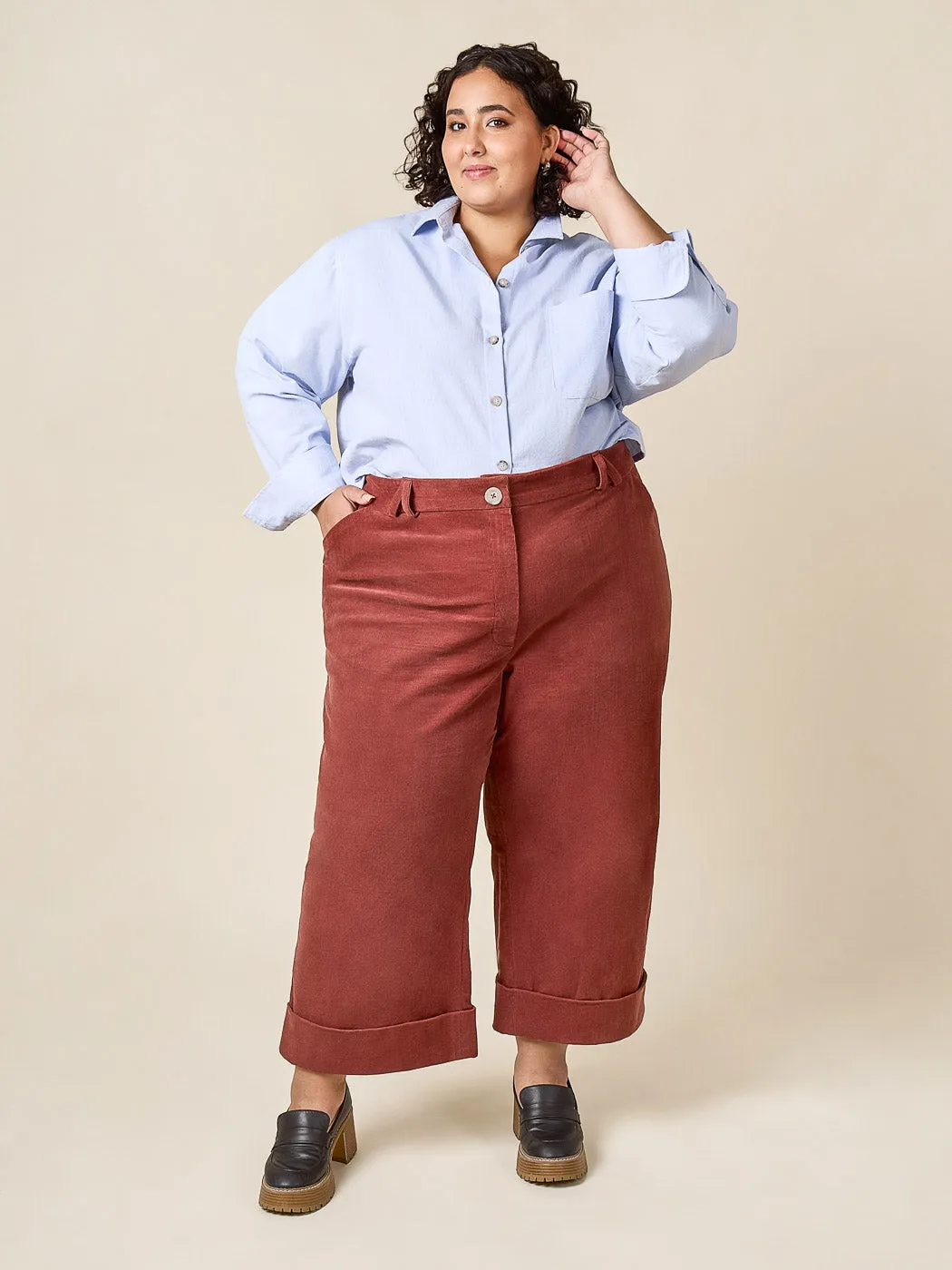Rika Pants Kit | Deep Teal Slight Stretch Cotton Corduroy