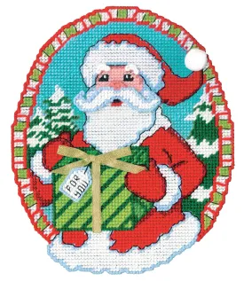Santa With Presents Plastic Canvas Kit