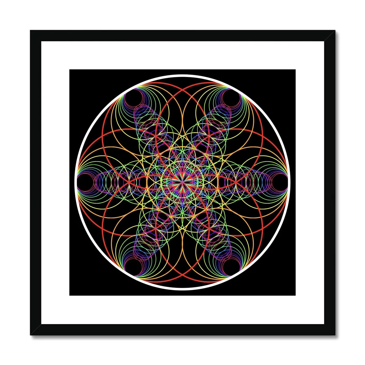 Six Sound Waves in a Circle Framed & Mounted Print