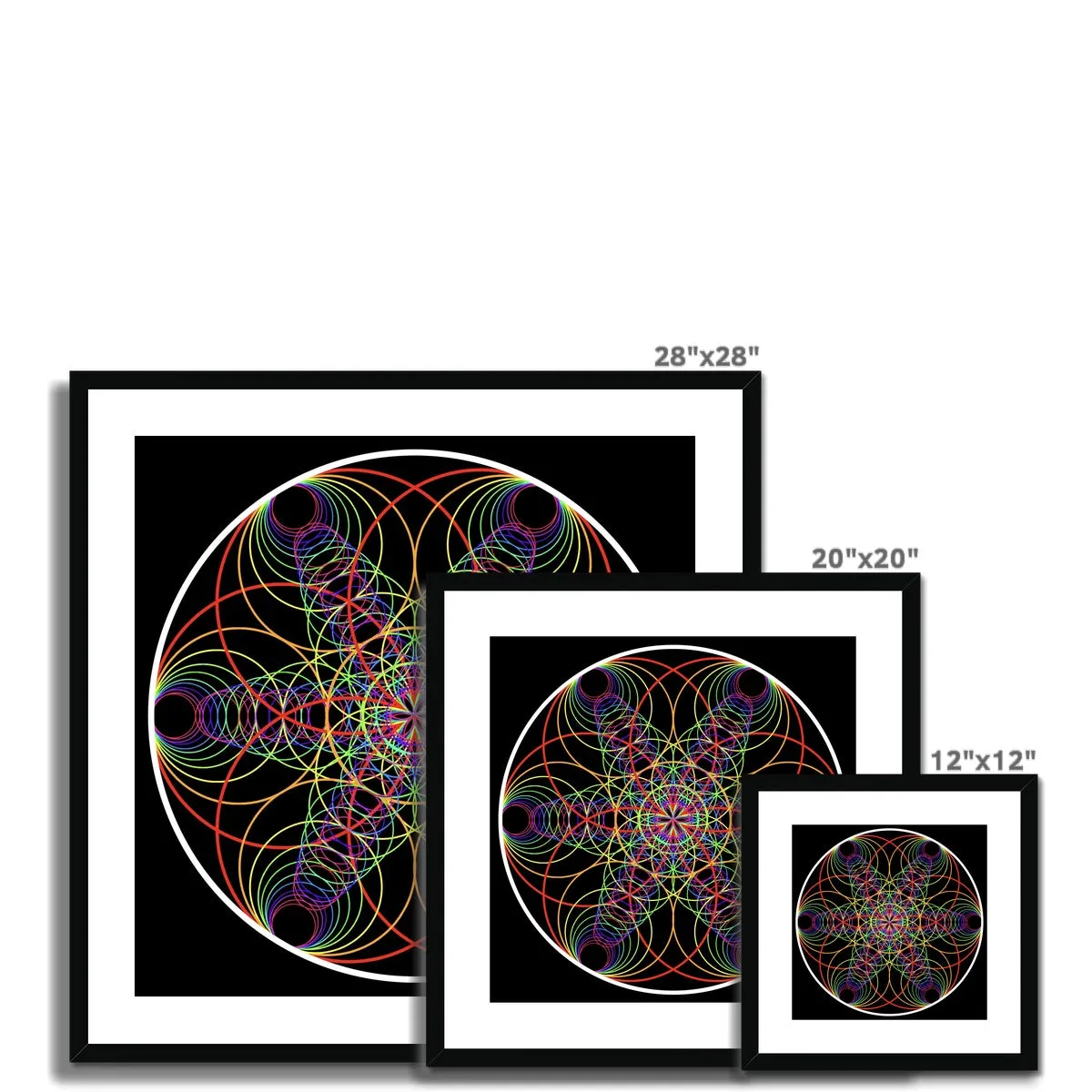Six Sound Waves in a Circle Framed & Mounted Print