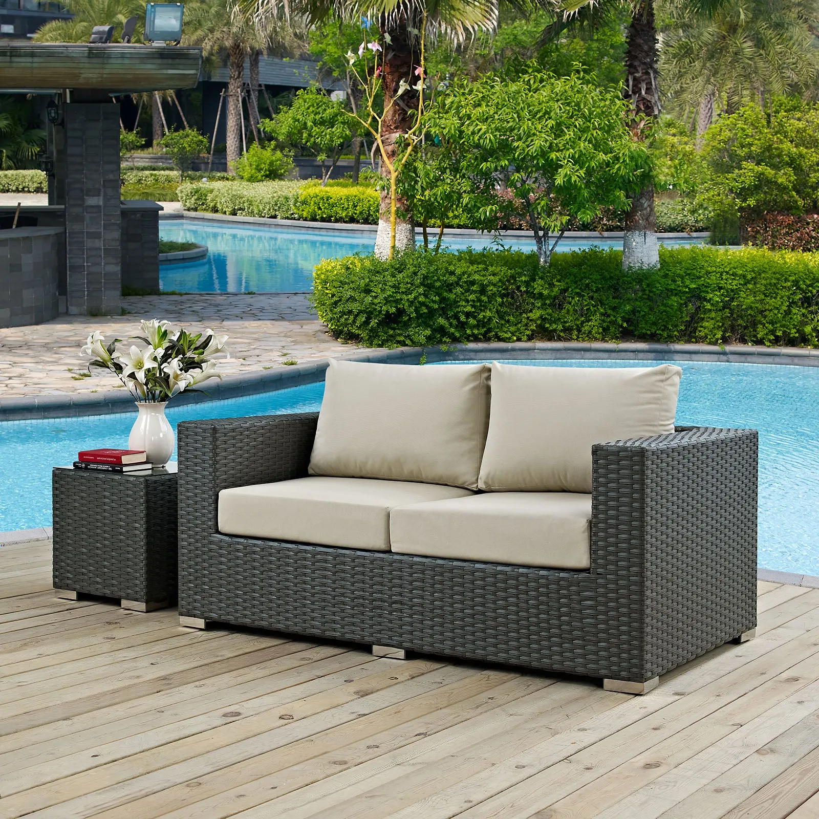 Sojourn Outdoor Patio Sunbrella Loveseat