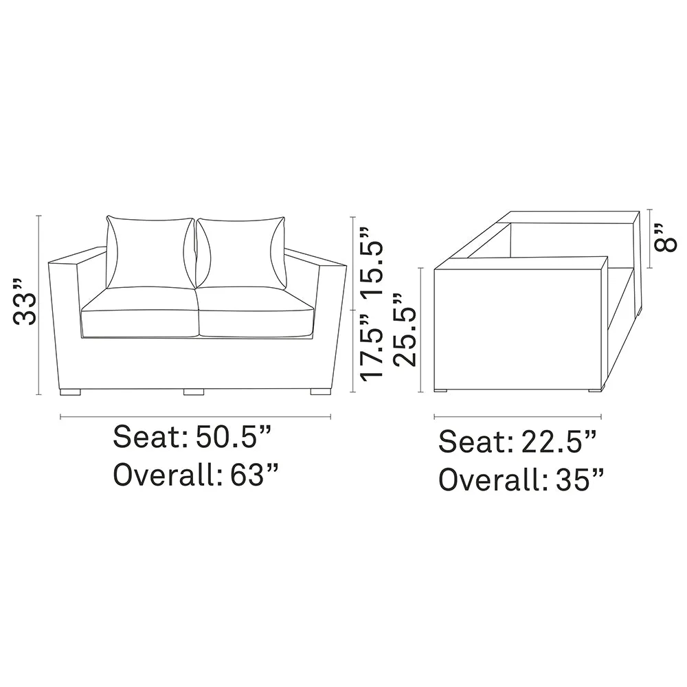 Sojourn Outdoor Patio Sunbrella Loveseat