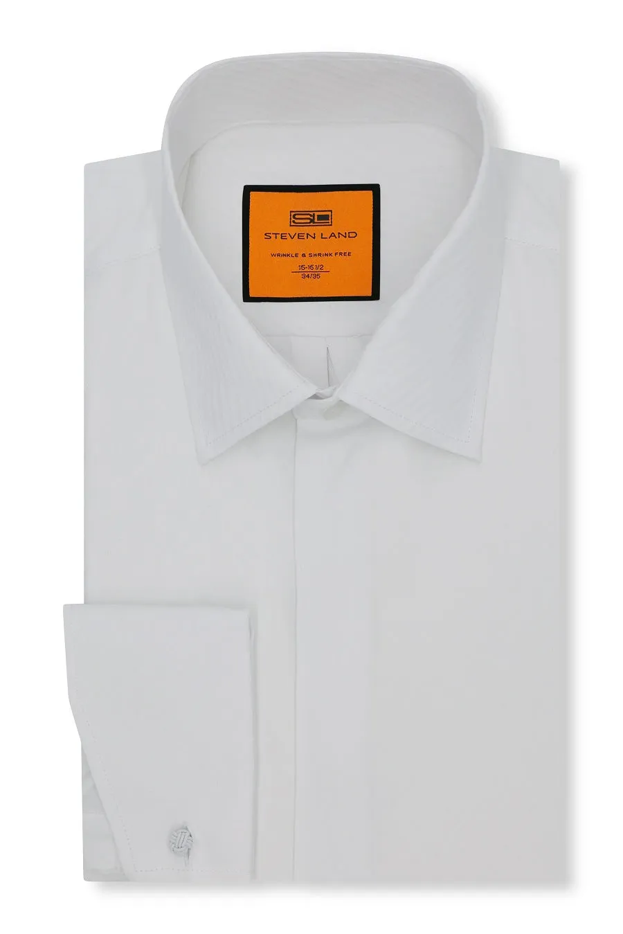 Steven Land Dress Shirt  | Slim & Classic | Diagonal Stripes | Tone on Tone Design | White