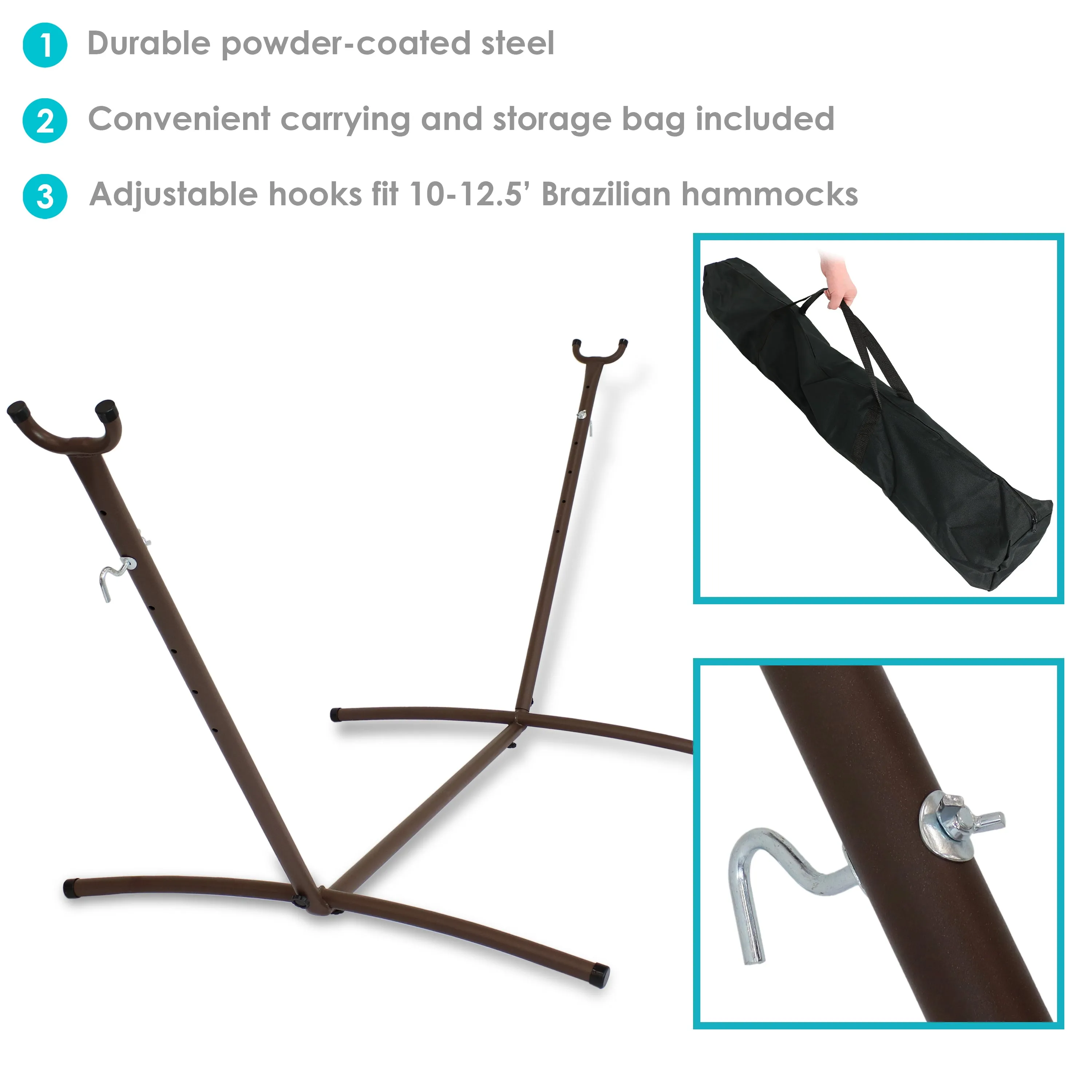 Sunnydaze Brazilian Portable Hammock Stand with Carrying Case