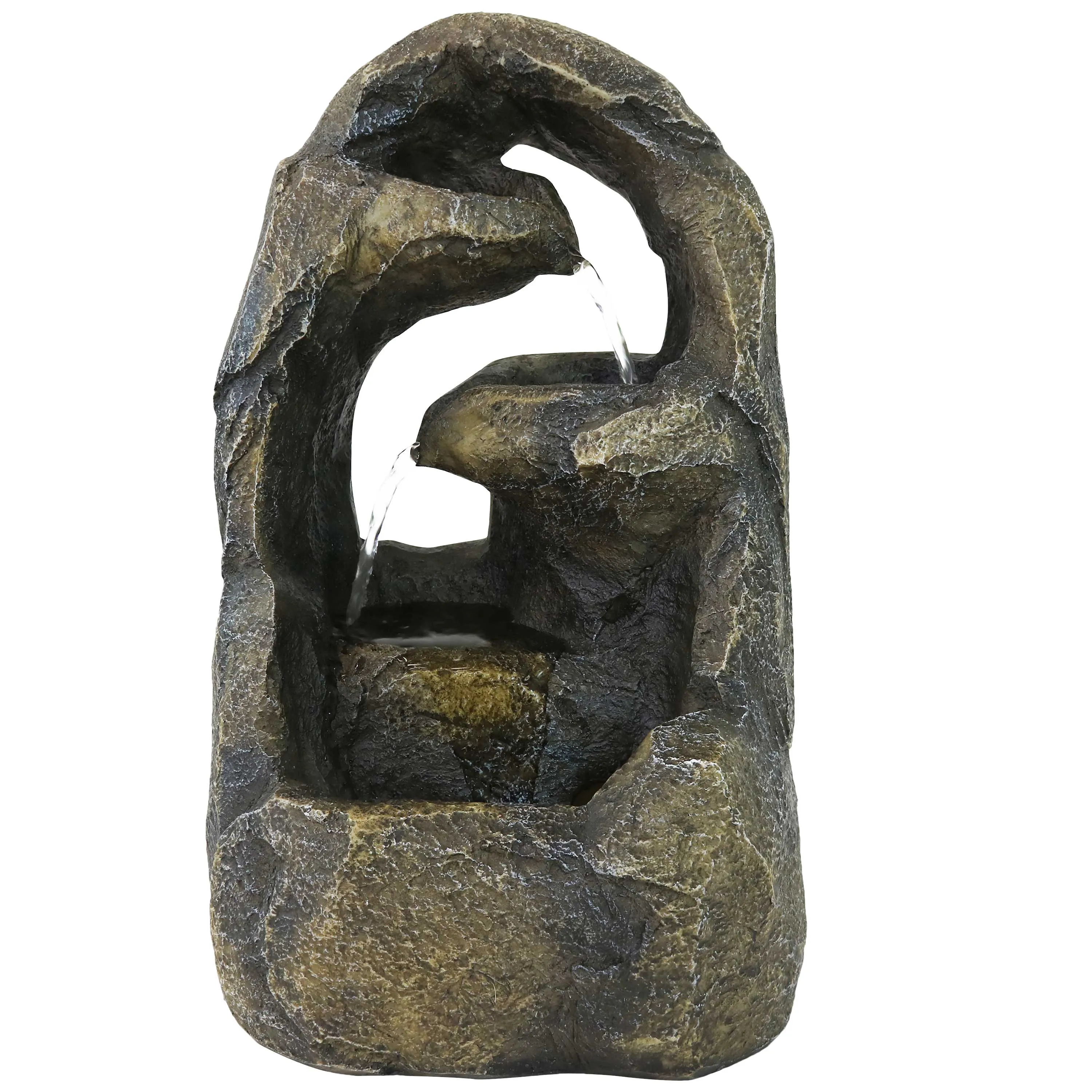 Sunnydaze Cavernous Rock Tiers Indoor Tabletop Fountain - 12"