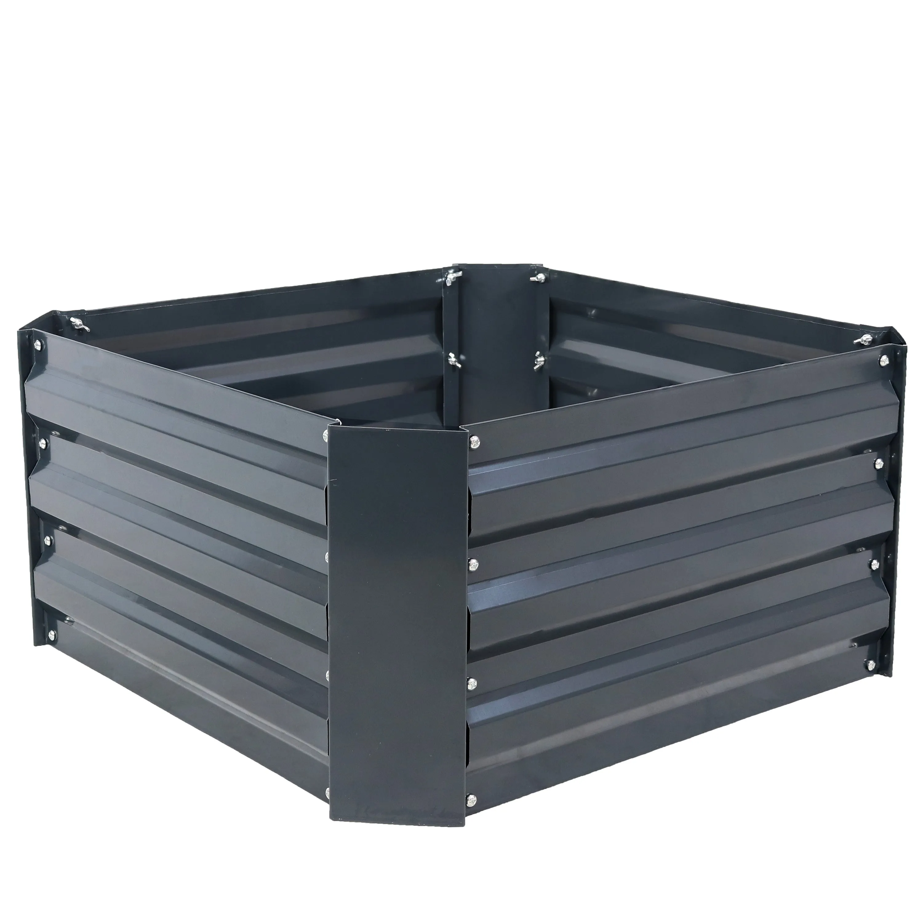Sunnydaze Galvanized Steel Raised Garden Bed - Square - 24"