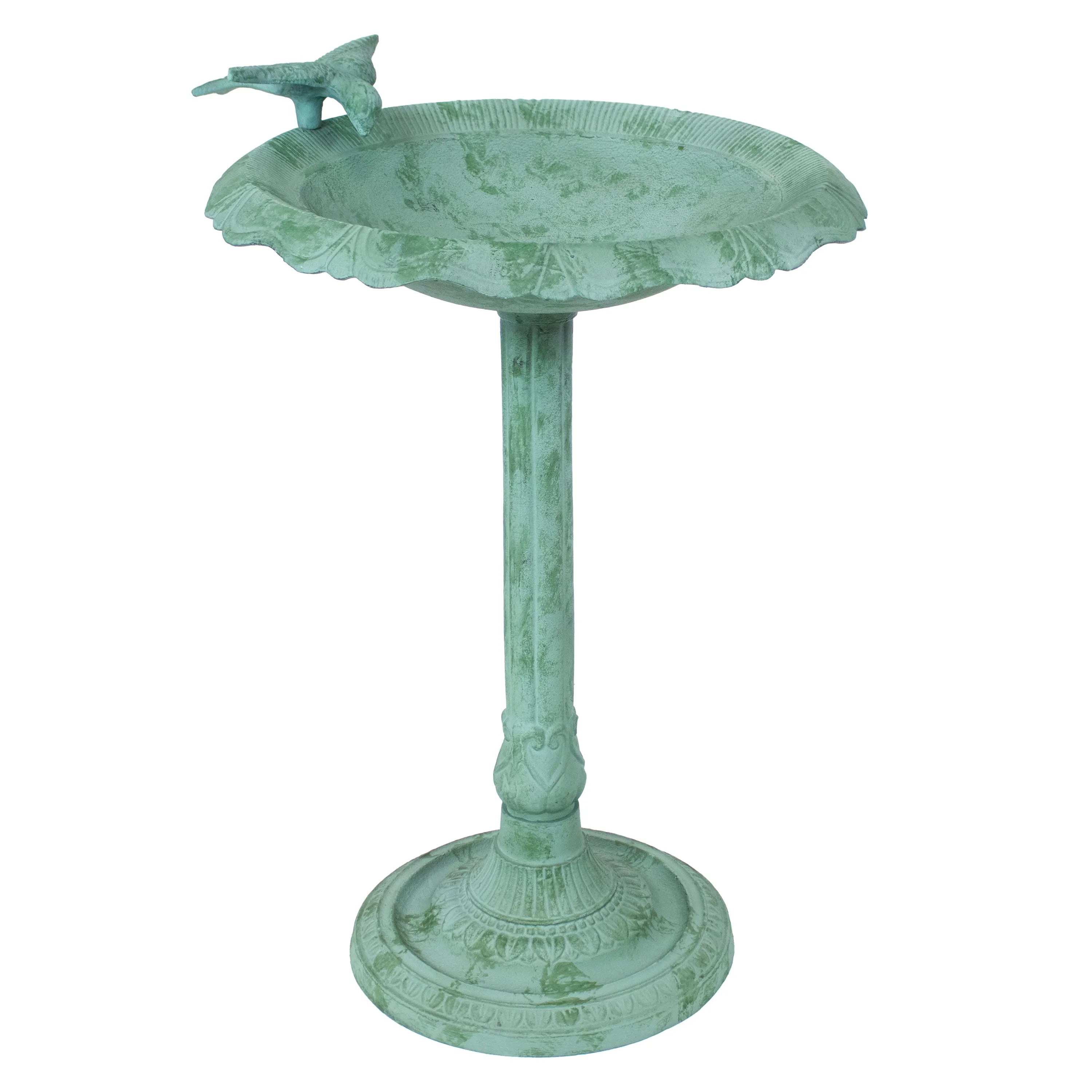 Sunnydaze Garden Visitor Metal Bird Bath - 22.75" H