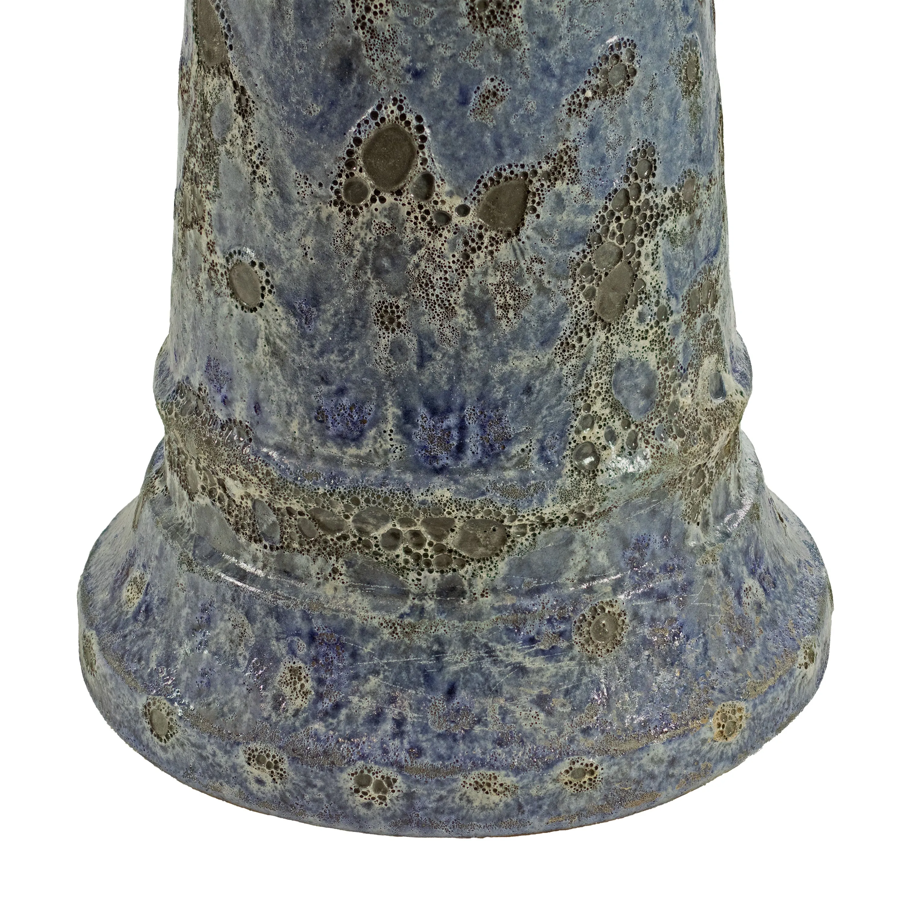 Sunnydaze Rennes Outdoor Ceramic Bird Bath - Blue Lava Finish - 22.5" H