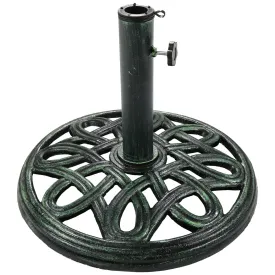 Sunnydaze Round Cast Iron Outdoor Patio Umbrella Base Stand - 17"
