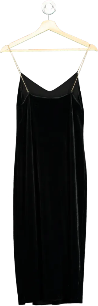 Superdry Black Velvet Slip Dress UK 8
