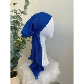 Turkish Cotton Metallic Solid Pretied w/ Long Tails - Royal Blue
