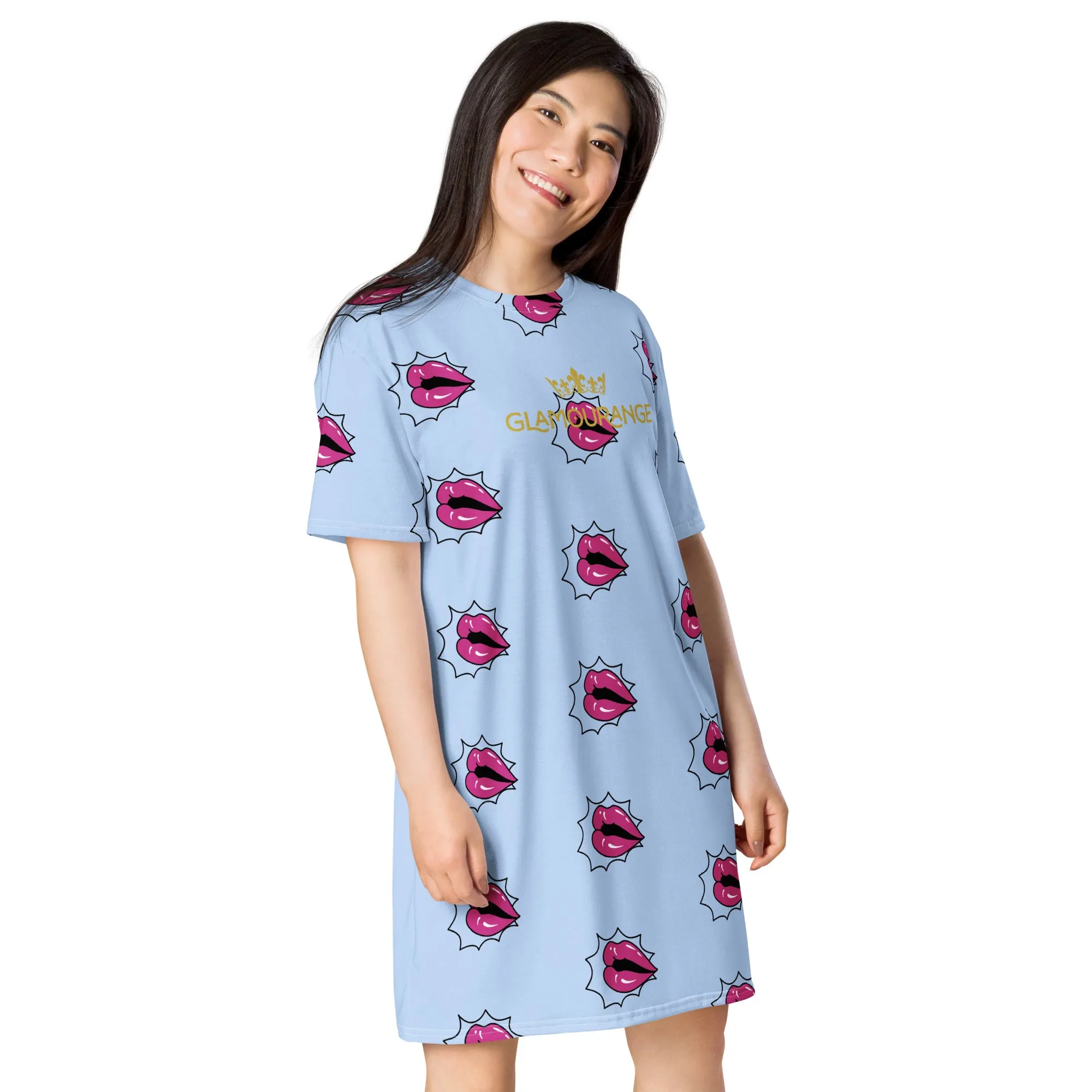 Valentine Day T-Shirt Dress (Glamourange Gift For Valentines Day T Shirt Dress - Design 002)