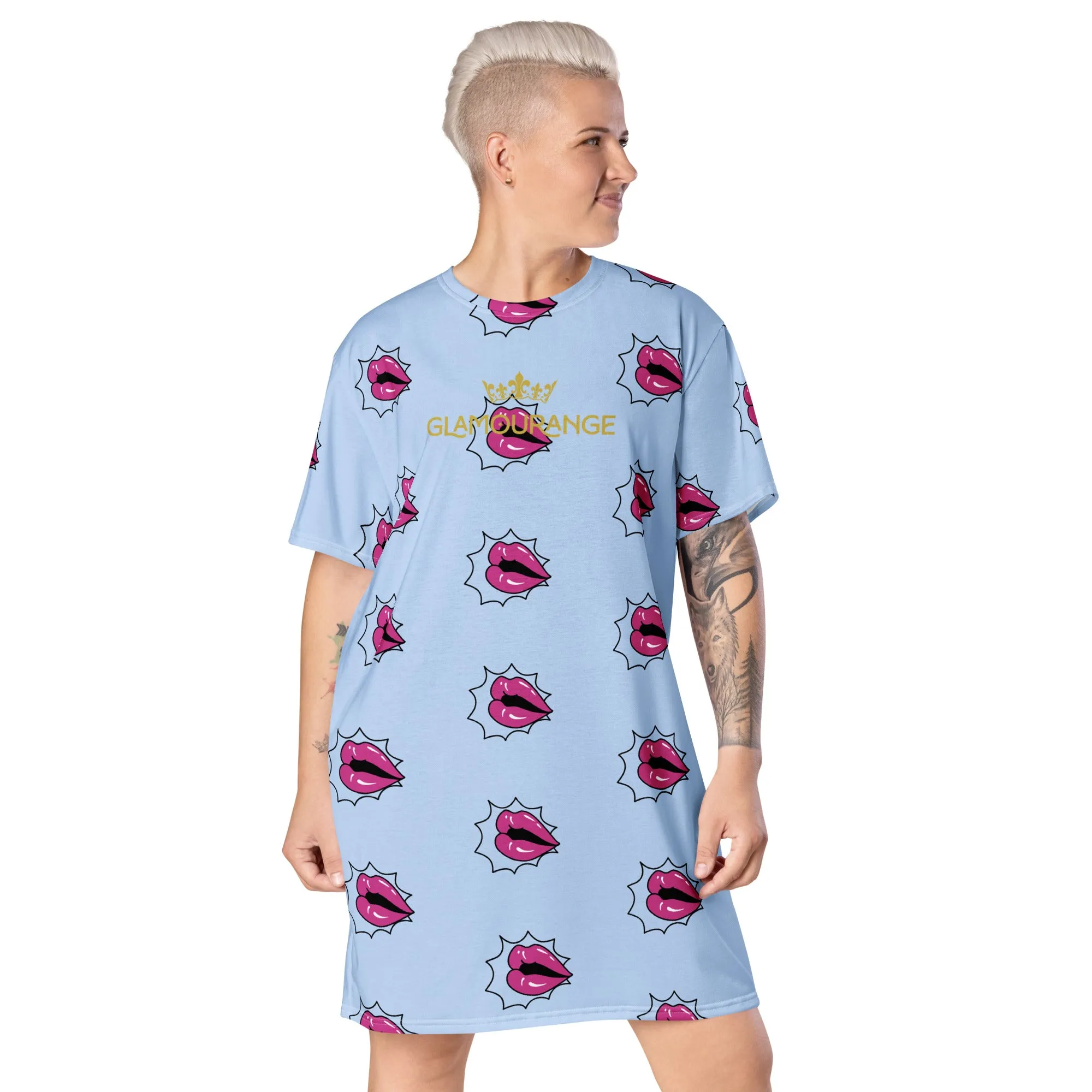 Valentine Day T-Shirt Dress (Glamourange Gift For Valentines Day T Shirt Dress - Design 002)
