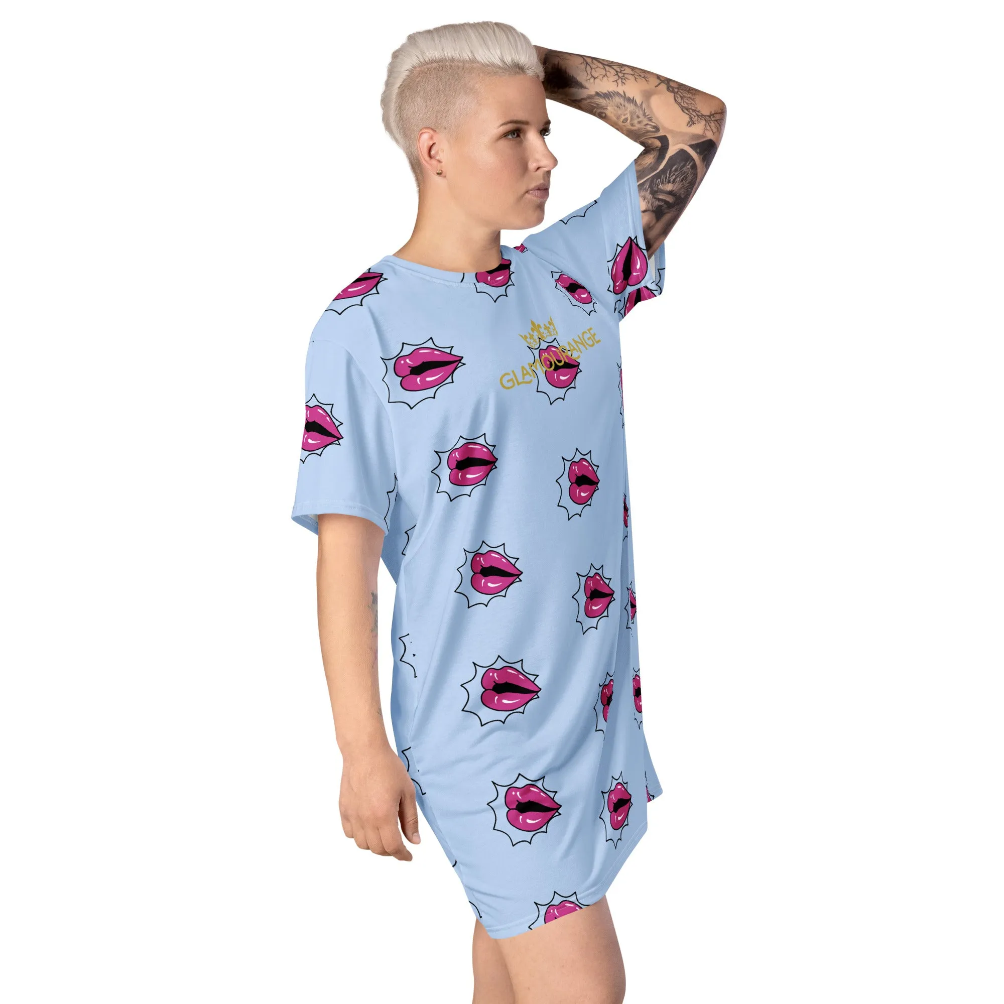 Valentine Day T-Shirt Dress (Glamourange Gift For Valentines Day T Shirt Dress - Design 002)