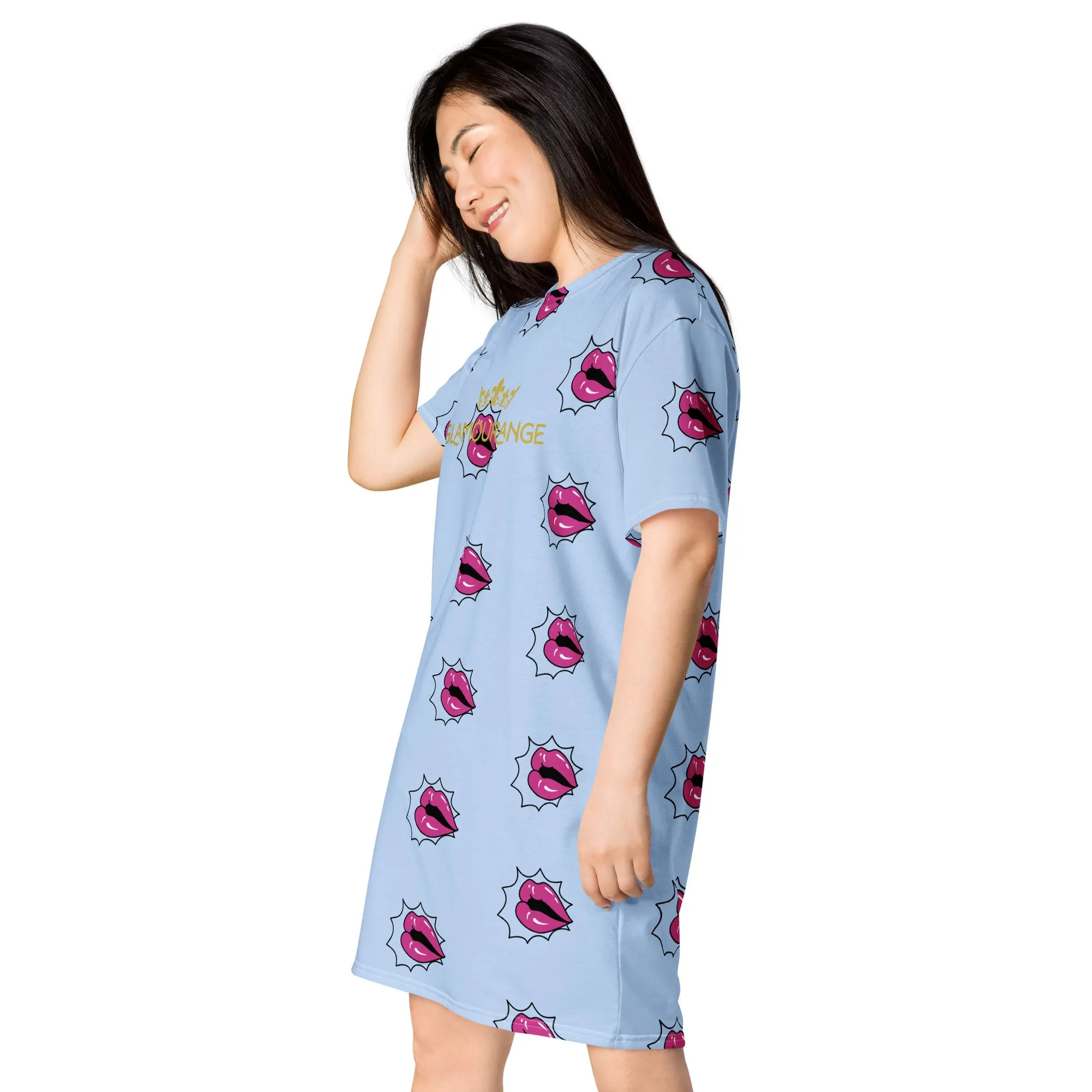 Valentine Day T-Shirt Dress (Glamourange Gift For Valentines Day T Shirt Dress - Design 002)