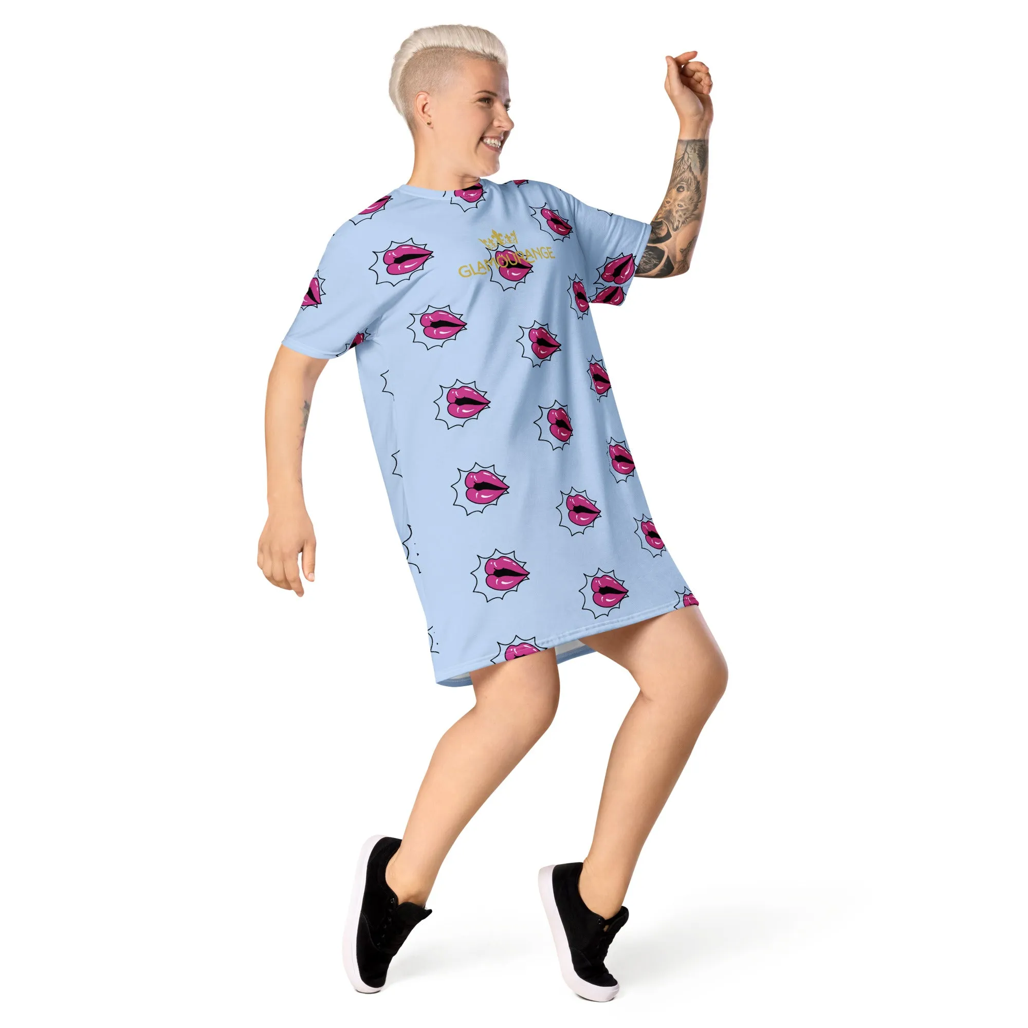 Valentine Day T-Shirt Dress (Glamourange Gift For Valentines Day T Shirt Dress - Design 002)
