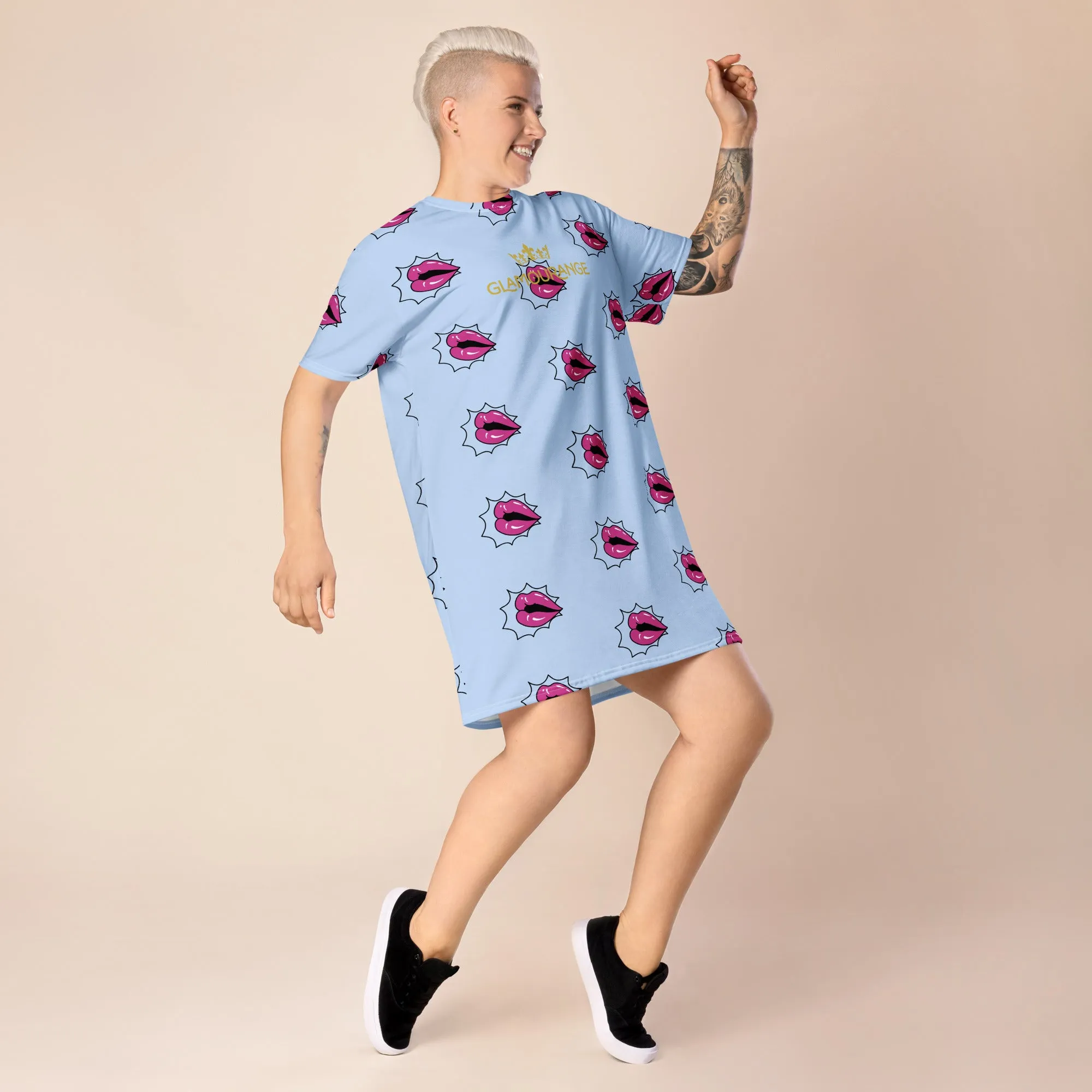 Valentine Day T-Shirt Dress (Glamourange Gift For Valentines Day T Shirt Dress - Design 002)