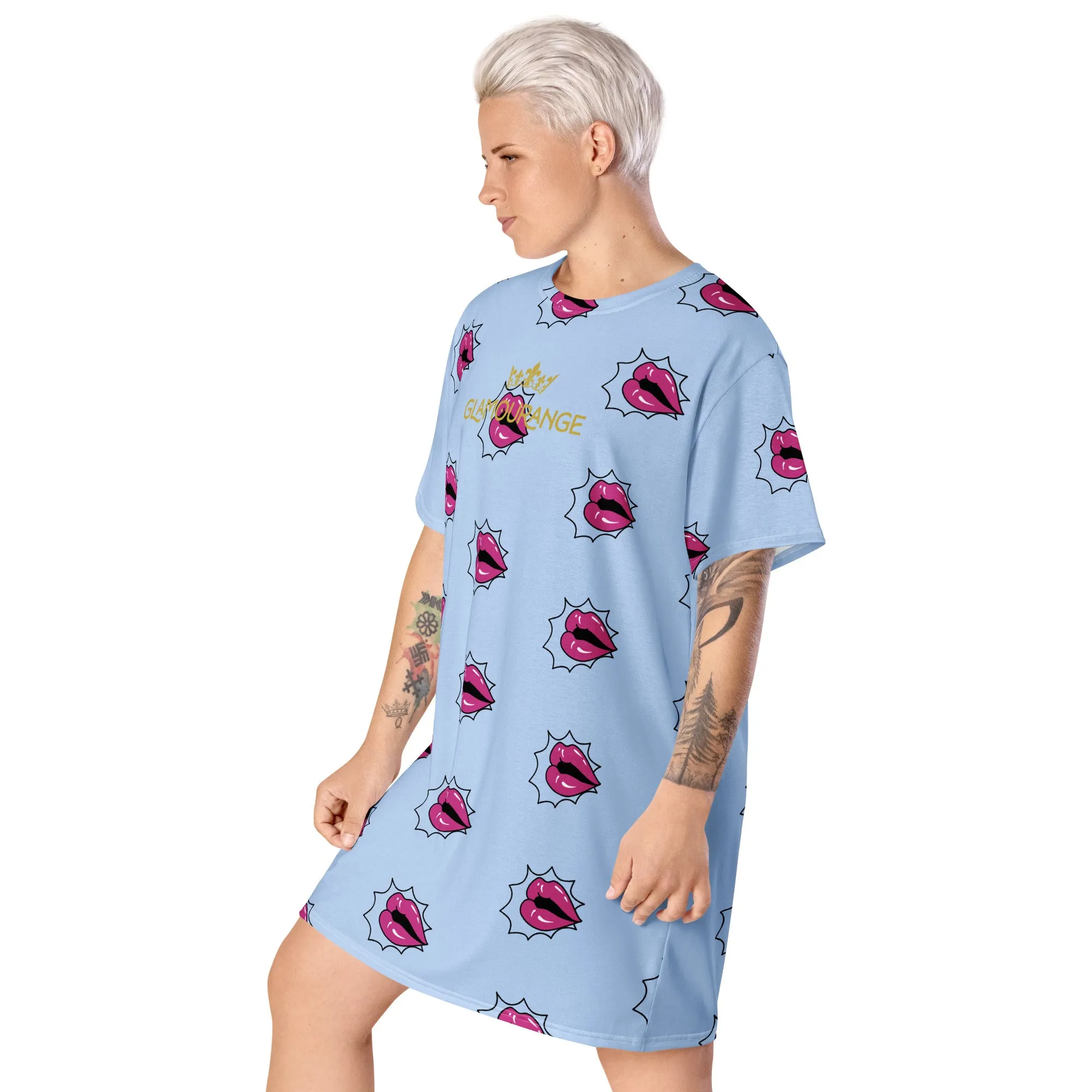 Valentine Day T-Shirt Dress (Glamourange Gift For Valentines Day T Shirt Dress - Design 002)