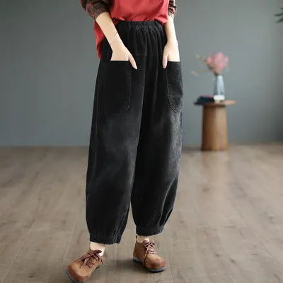 Women's Autumn Corduroy Solid Color Pants