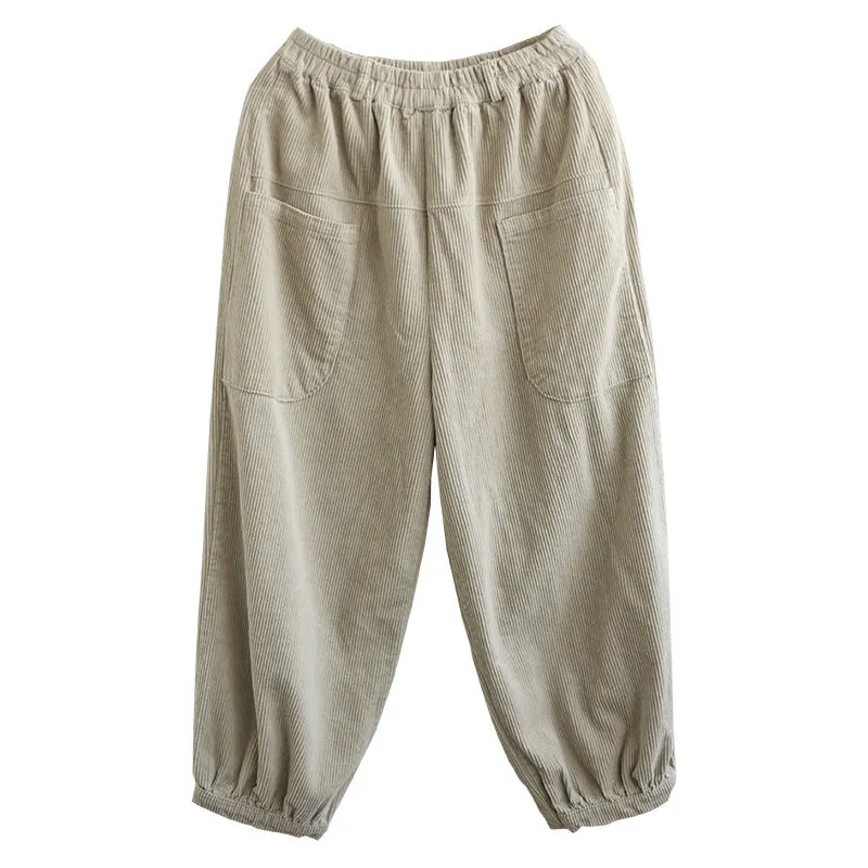 Women's Autumn Corduroy Solid Color Pants