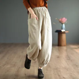 Women's Autumn Corduroy Solid Color Pants