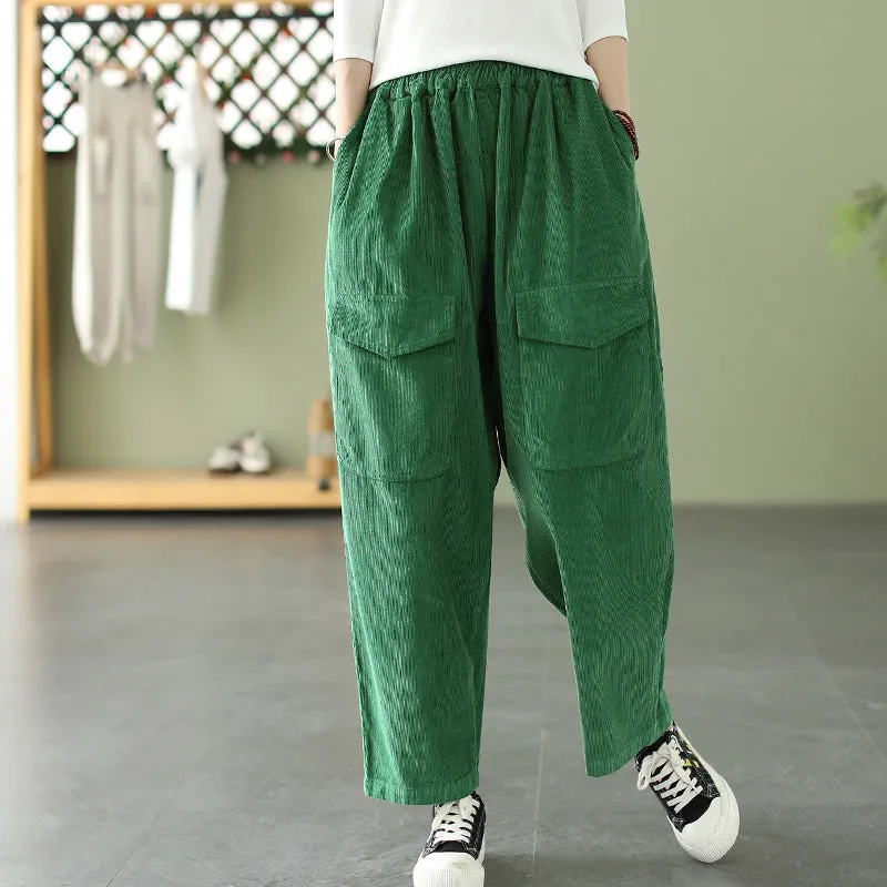 Women's Autumn Retro Corduroy Harem Pants