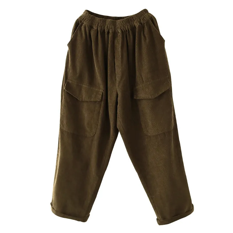 Women's Autumn Retro Corduroy Harem Pants
