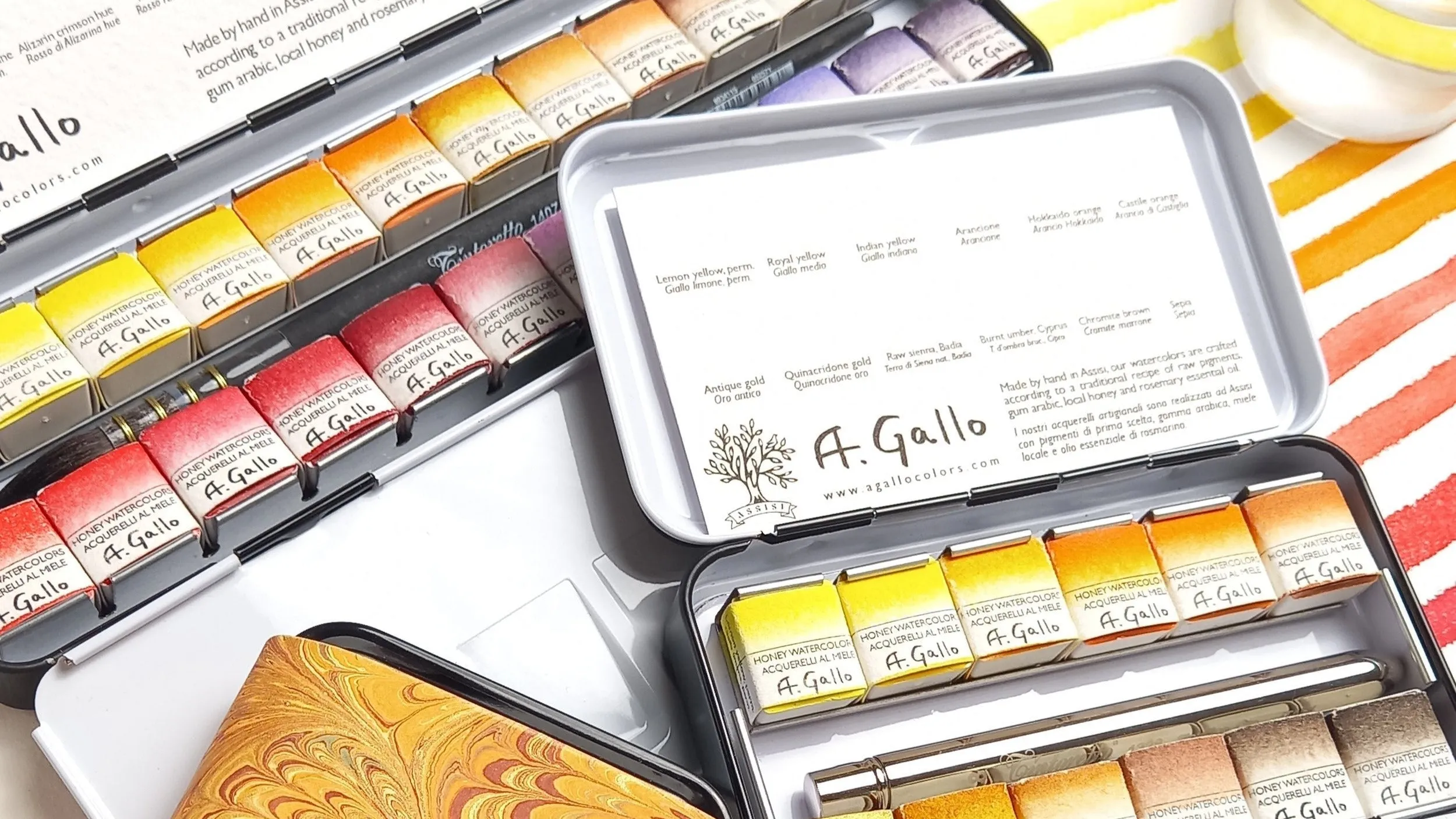 Yellow Red - Handmade Watercolor Set
