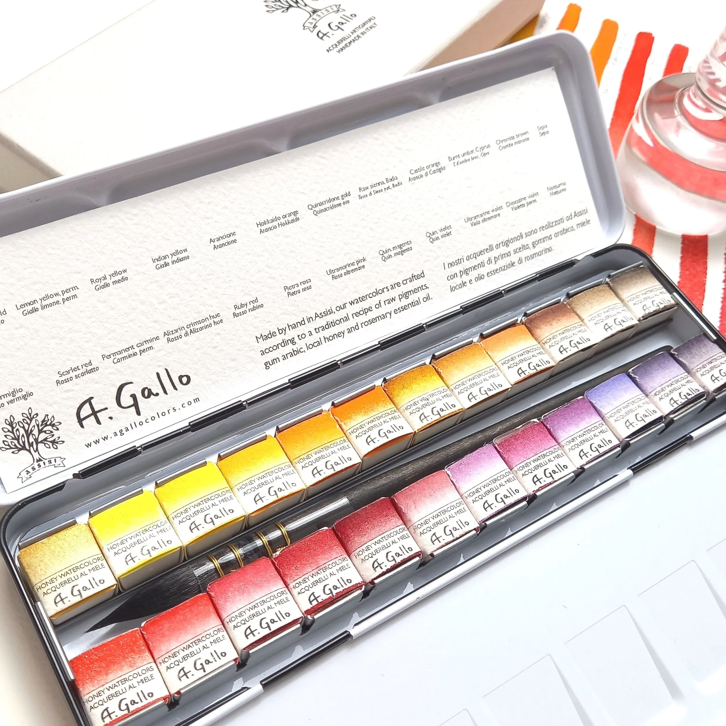 Yellow Red - Handmade Watercolor Set