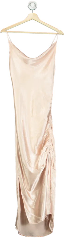 Zara Basic Pink Satin Slip Dress XS